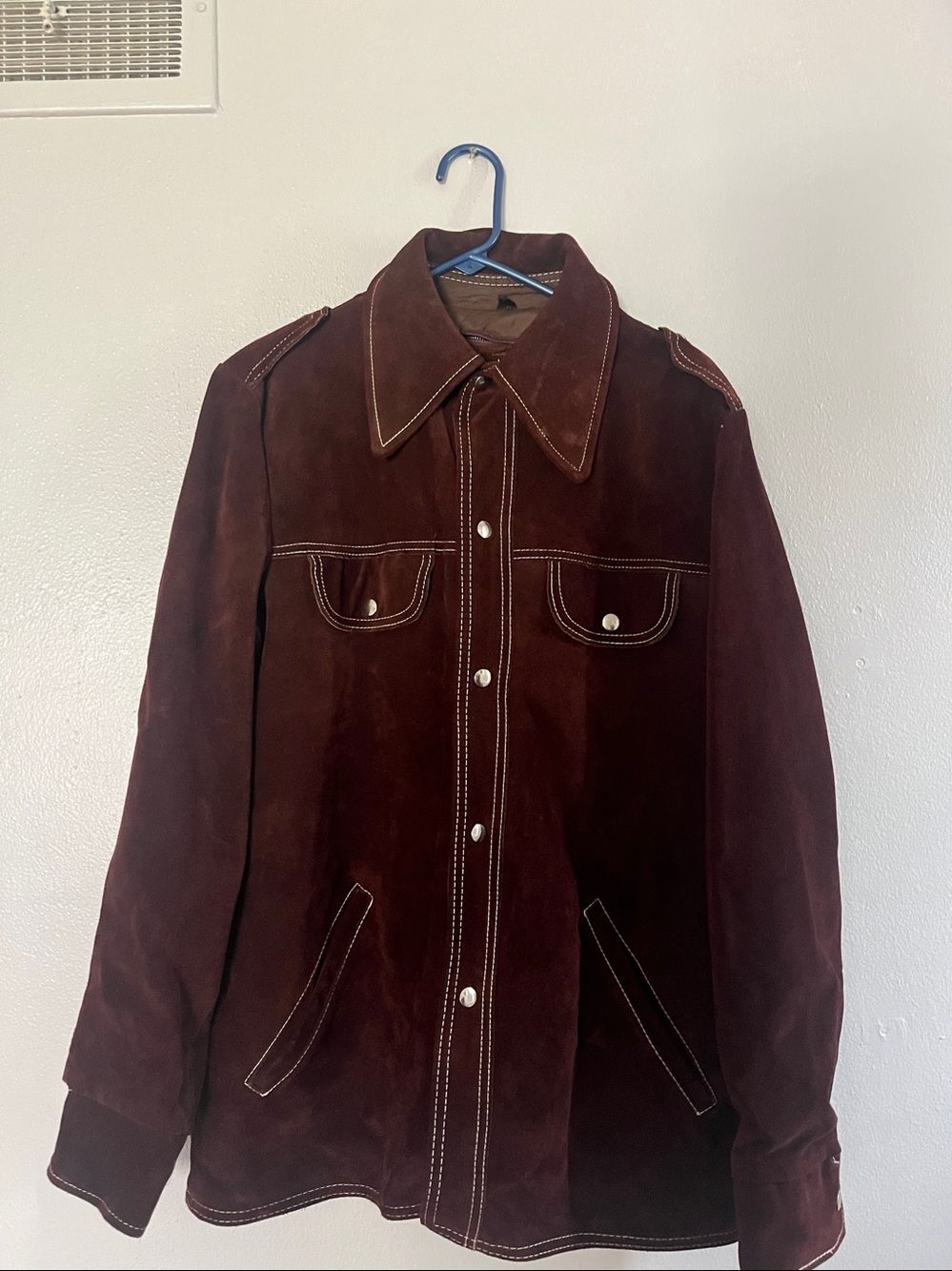 Superb Condition Vintage Wards Brown Suede Button-Front Jacket